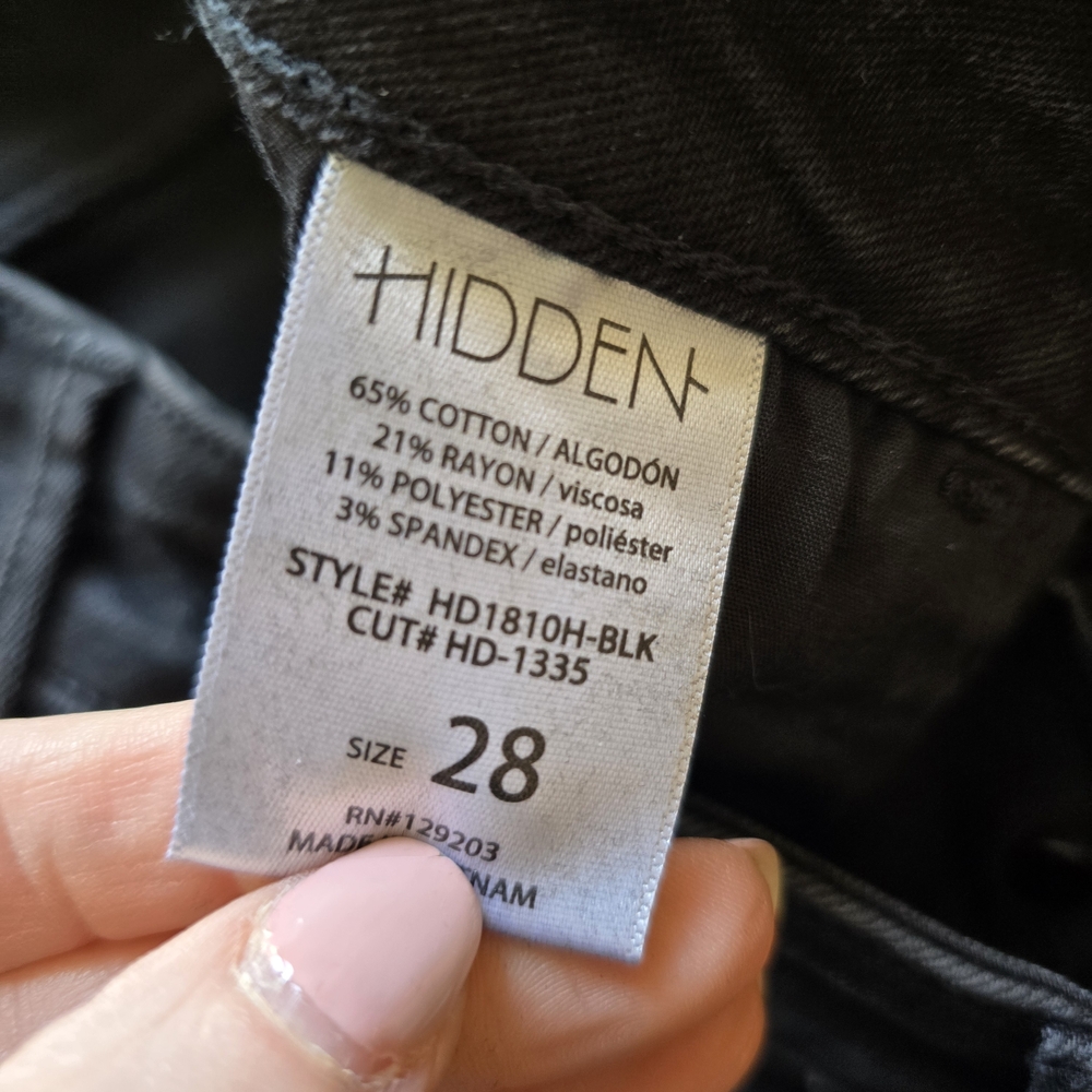 Hidden 28 High Rise Skinny Leg NWT Black Jeans - Picture 9 of 11